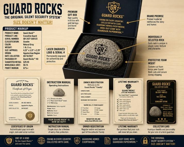 Guard Rocks — The Original Silent Security System brand shield